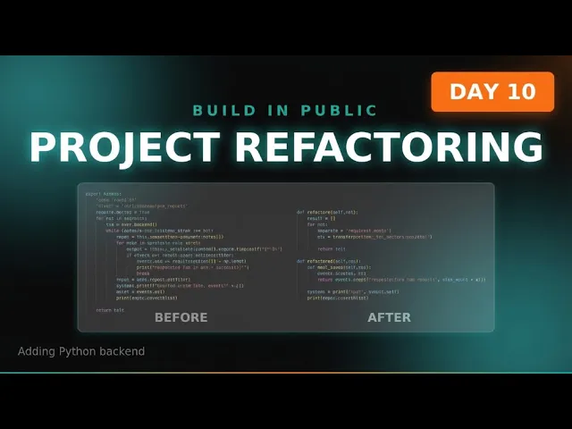 Build in Public Day 10: Project Refactoring — Preparing for Backend and Database