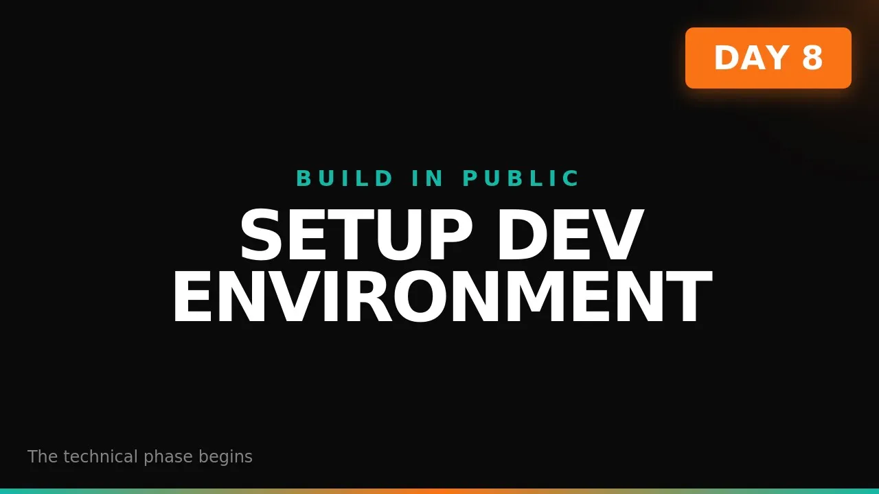 Build in Public Day 8: Development Environment — Setting Up for Real Code